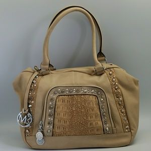 Studded tan Michael Michelle purse
